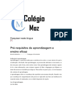 Pré-Requisitos de Aprendizagem e Ensino Eficaz - Colégio-Moz PDF