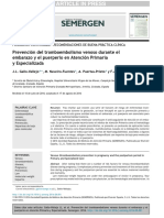 Prevención Del Tromboembolismo Venoso Durante El Embarazo y El Puerperio en Atención Primaria y Especializada