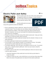 Electric Pallet Jack Safety