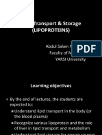 Lipid Transport & Storage (Lipoproteins) : Abdul Salam M. Sofro Faculty of Medicine YARSI University