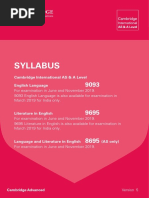 Syllabus: Cambridge International AS & A Level English Language