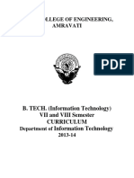 Curriculum Final Year B. Tech. Information Technology 2013