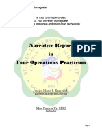 Narrative Report in Tour Operations Practicum