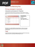 Unit 5 - The Marketing Plan Pricing Strategies in Business