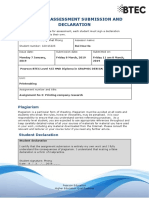 Student Assessment Submission and Declaration: Plagiarism