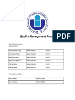 Quality Management Report: Lecturer: D.V.N.Anh