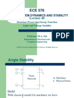 Power System Dynamics and Stability: Structure Preserving Energy Function Angle and Voltage Stability