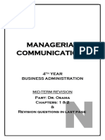 Managerial Communications: 4 Year Business Administration