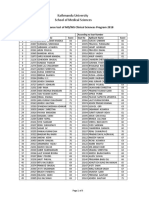 Clincial Applicants 2018 Result