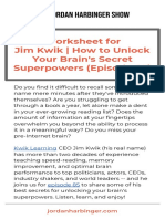 Worksheet For Jim Kwik How To Unlock Your Brains Secret Superpowers Episode 85