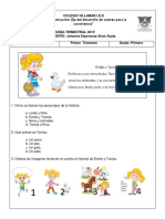 Pruebas Trimestrales Grado Primero 2019 Primer Periodo Académico