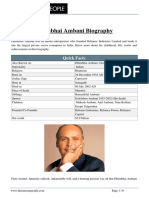 Dhirubhai Ambani Biography: Quick Facts