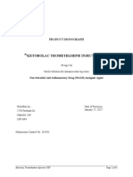 Ketorolac Tromethamine Injection Usp: Product Monograph