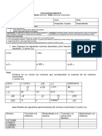 EVALUACIÓN SUMATIVA Irracionales