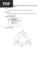 Expt. No. 4 Measurement of Resistance Using Kelvin'S Double Bridge Aim