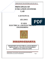 Principles of Communication Systems LAB: Lab Manual (EE-230-F) Iv Sem Electrical and Electronics Engineering