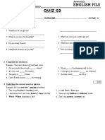 Second Cycle Quiz 2