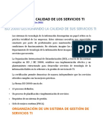 Iso 20000 Calidad de Los Servicios Ti