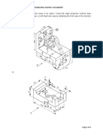 Figure Shows The Pictorial Views of An Object. Using First Angle Projection Method Draw