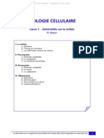 UE2 Bio Cell-Cours 1 - Generalites Sur La Cellule Tutorat 2014-2015