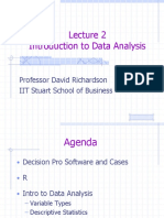 Introduction To Data Analysis: Professor David Richardson IIT Stuart School of Business