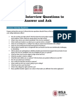 FREE Download College Interview Questions PDF