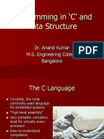 Programming in C' and Data Structure: Dr. Anand Kumar M.S. Engineering College Bangalore