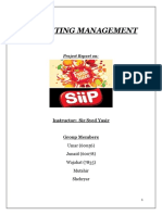 Marketing Management: Project Report On