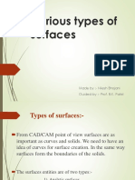 Various Types of Surfaces: Made By:-Nilesh Bhojani Guided By: - Prof. B.K. Patel