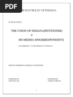 The Union of Indiana (Petitioner) V Ms Medha Singh (Respondent)