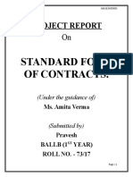 Project Report On Standard Form of Contracts