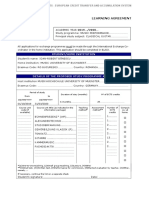 Student/Home Institution: Learning Agreement