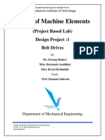 Design of Machine Elements: (Project Based Lab) Design Project:1 Belt Drives