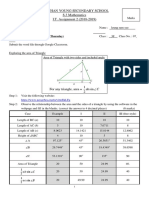 SKH Chan Young Secondary School S.3 Mathematics I.T. Assignment 2 (2018-2019)