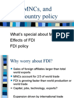 Fdi, MNCS, and Host Country Policy