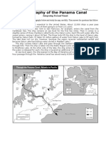 Geography of The Panama Canal Map Worksheet