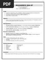 Mohammed Sha KT: Profile