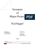 Synopsis of Major Project Keylogger': Submitted To - Submitted by