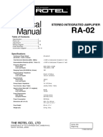 Rotel RA 02 Service Manual