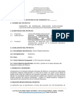 Perfil Proyecto Dotación de Materiales de Construccion IEM Mallama