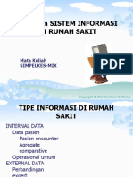 Data Dan Sistem Informasi Di Rumah Sakit: Mata Kuliah Simpelkes-Mik