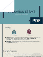 Evaluation Essays: IP3 Singapore Studies 2019