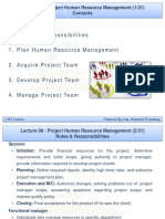 Roles & Responsibilities: Lecture 09: Project Human Resource Management (1/31)