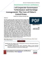 The Impact of Corporate Governance On Firms' Performance and Earnings Management: The Case of China's Listed Firms