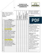 Rubrica de Tutoria de Primer Año