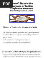 Role of State in The Progress of Indian Cooperative Movement