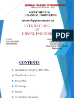 Overhauling OF Diesel Engines: Internship Presentation On