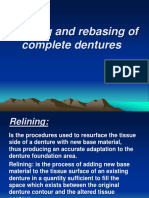 Relining and Rebasing of Complete Dentures