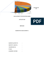 MARKETING MANAGEMENT 1 Assignment OUM