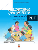 Kit de Evaluación Entrada 1 Demostrando Lo Que Aprendimos Comunicación, Primer Trimestre, - Cuarto Grado - Primaria